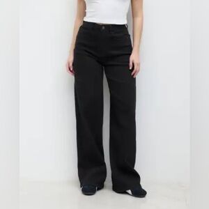 CIDER Mid Rise Flare Wide-Leg Jeans - Black